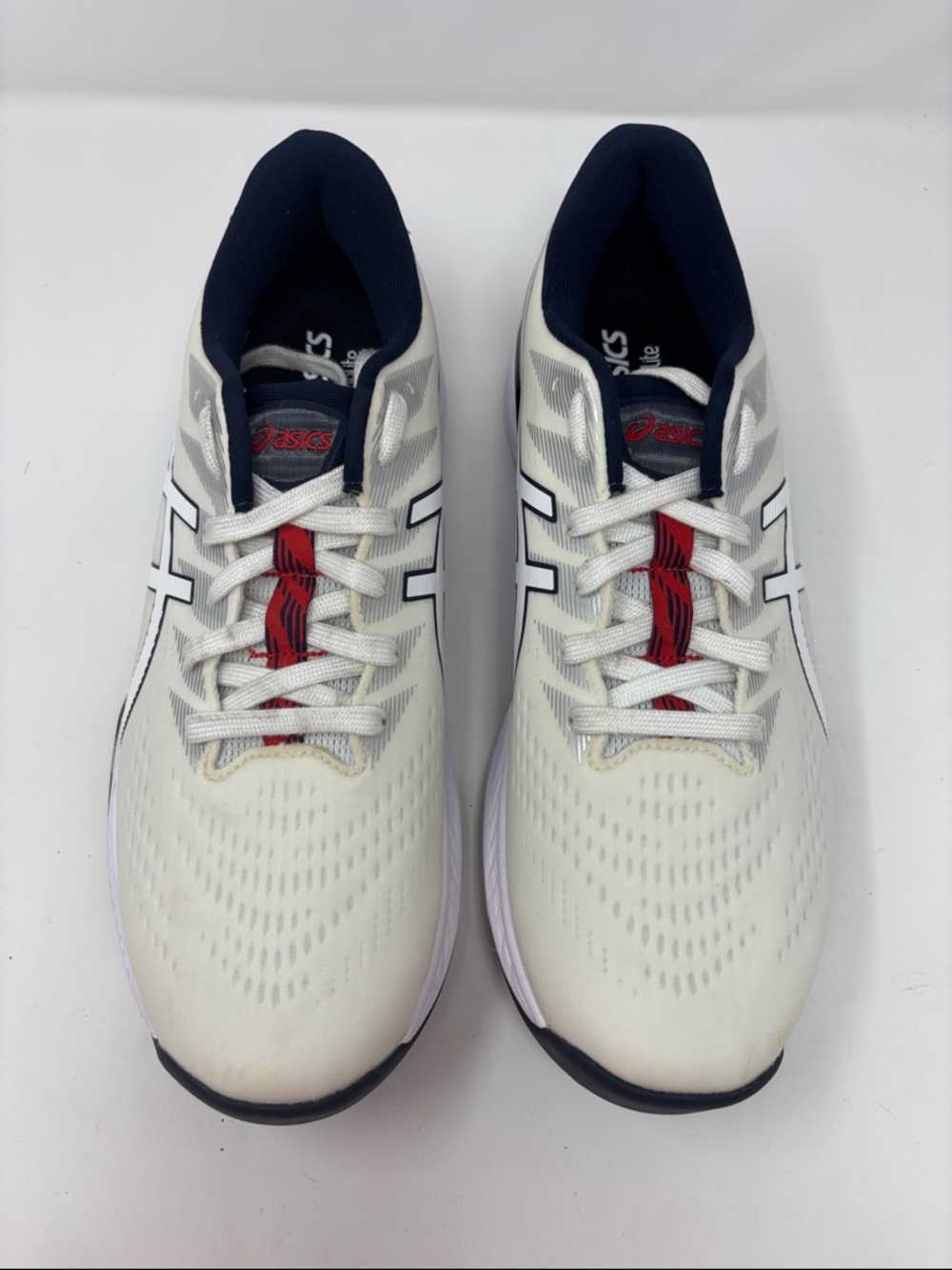 ASICS | ortholite flytefoam White, Navy & Red Lace Running Sneakers 11.5 - Picture 2 of 7
